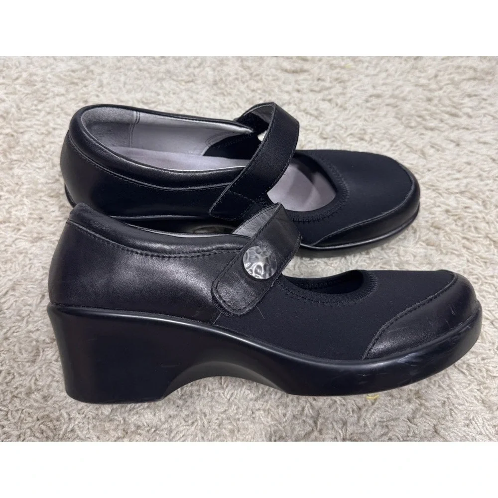 Alegría Maya Black Mary Jane Comfort Shoes Wedge Heel EU‎ 38 US 7-7.5 Supportive